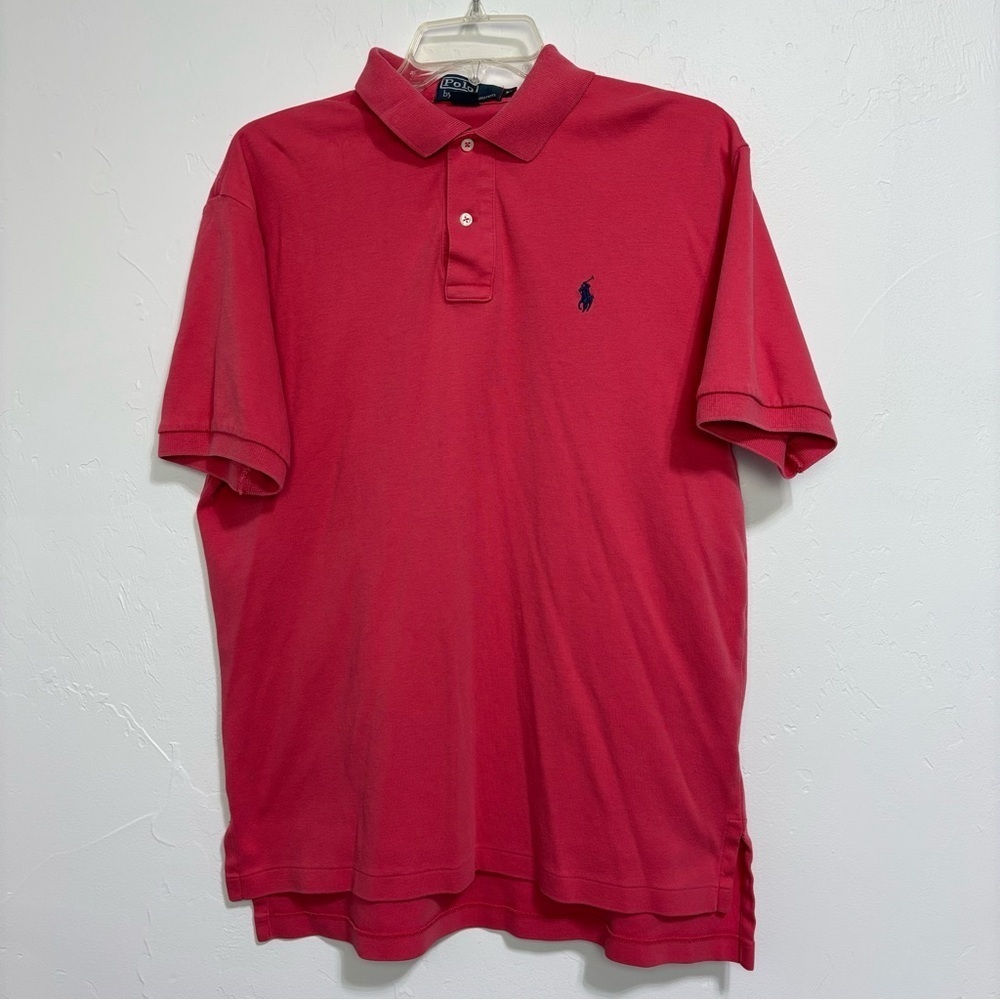 Polo Ralph Lauren VTG Men's Medium Cotton Soft Short Sleeve Shirt Coral Pink